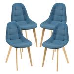 Eetkamerstoel Kopparberg 86x53x47 cm set van 4 blauw