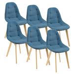 Eetkamerstoel Kopparberg 86x53x47 cm set van 6 blauw