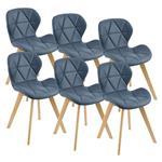 Eetkamerstoel Almhult 81x57x49 cm set van 6 blauw