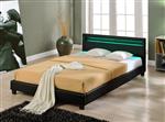 Bed Parijs met LED-verlichting bedbodem 180x200 cm zwart