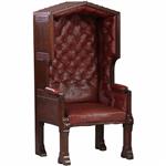 Porters Chair / Huifzetel 18e eeuws rood bekleed deels gecapitonneerd (No.922840)