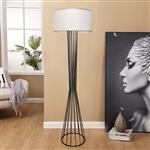 [lux.pro] Staande lamp Newcastle 155 cm E27 zwart wit en messing