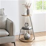 [en.casa] Bijzettafel Sipoo 74x46x37cm walnootkleurig en marmer zwart