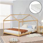 [neu.haus] Kinderbed Vindafjord huisbed met matras bamboe 120x200 cm