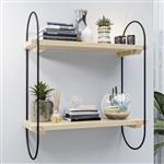 [en.casa] Wandrek Oulu met 2 planken 47x40x16 cm zwart en naturel