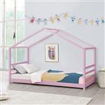 Kinderbed huisbed met bedbodem 90x200 cm roze