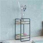 [en.casa] Badkamer organizer Pargas met 2 planken 26x14x13 cm zwart en naturel