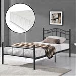 Metalen bed twijfelaar incl. matras 120x200 cm zwart