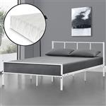 Metalen bedframe Hercules met matras 120x200 cm wit