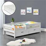Kinderbed Borgarnes met matras en 2 lades 90x200 cm wit