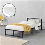 Metalen bed Meran bedframe met matras zwart 90x200 cm