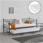 Slaapbank Skutskär met onderschuifbed en matrassen zwart