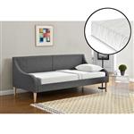 Driezitsbank slaapbank donkergrijs incl. matras 90x200 cm