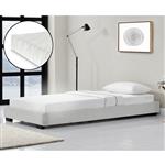 Modern bedframe kunstleer met matras 90x200 wit