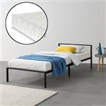 Metalen bed Zeus met bedbodem en matras 90x200 cm zwart