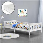 Kinderbed Nuuk met matras en uitvalbeveiliging 90x200 wit