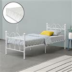 Metalen bedframe Apolda met matras wit 90x200 cm