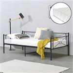 Metalen bed Alvesta met bedbodem matras 90x200 cm zwart