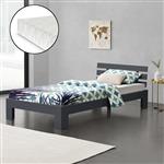 Houten bed Nivala grenen met matras 120x200 cm donkergrijs
