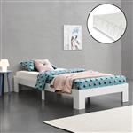 Houten bed Raisio grenen met matras 90x200 cm wit