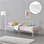 Eenpersoons slaapbank Arjeplog met matras 90x200 cm wit