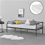 Eenpersoons slaapbank Falun met matras 90x200 cm zwart