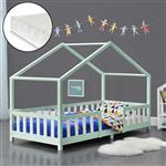 Kinderbed Treviolo met matras 90x200 cm mint en wit