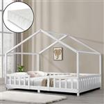 [en.casa] Kinderbed Treviolo met uitvalbeveiliging en matras 120x200 wit
