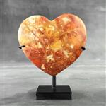 GEEN RESERVEPRIJS - Prachtig hartvormig Maligano Jasper op een aangepaste standaard Hart - Hoogte: 1