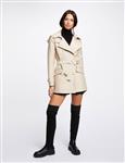 Waisted belted trenchcoat with hood 241-Gladia Beige