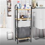 [en.casa] Badkamerrek Pello met 2 planken en 1 waszak 100x39x22 cm