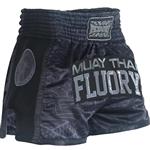 Fluory Kickboks Broekje Muay Thai Short Dragon Zwart Grijs