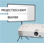 Beamer en scherm huren ? | Projectiescherm 200 x 112cm | Beamer 3100 ANSI Lumen | HDMI
