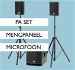 PA set + mengpaneel + microfoon huren? tot 75 personen