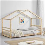 Kinderbed houten bed huisbed met bedbodem 90x200 hout