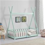 [en.casa] Kinderbed Tipi grenen met uitvalbeveiliging 70x140 cm mint