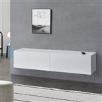 Zwevend kastje Evaton 140x33x30 cm wit mat