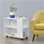 Bijzettafel Aalvdalen op wielen met 1 plank 70x35x60 cm wit