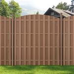 HKC schutting met palen gebogen design - bruin