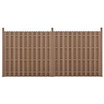 WPC Schuttingpaneel 11 planken met palen 185x376 cm bruin