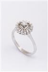 Wit gouden entourage ring met briljant en diamanten