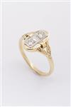Gouden Art Nouveau ring met briljanten en diamanten
