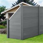 HKC Schuttingpanelen set vierkant/schuin 183x625cm grijs