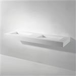 Wastafel Dubbel Ideavit Solidsquare 150x46x10 cm Solid Surface Mat Wit