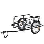 Fiets aanhangwagen fietskar 130x72x49 cm zwart