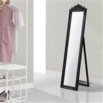 Spiegel vrijstaand met barok lijst verstelbaar 160x40 cm zwart