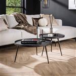 Zwarte salontafel set Brooks | Set van twee
