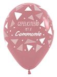 Ballonnen Gefeliciteerd Met Je Communie Triangles Rosewood 30cm 25st
