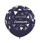 Ballonnen Gefeliciteerd Met Je Communie Triangles Navy Blue 61cm 3st