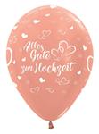 Ballonnen Alles Gute zur Hochzeit Hearts Metallic Rose Gold 30cm 25st